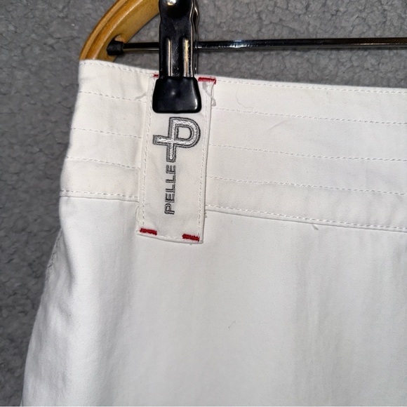 Pelle P Sports Shorts Women's Medium White Short‎ Side Slit Embroidered Skort - Picture 8 of 14